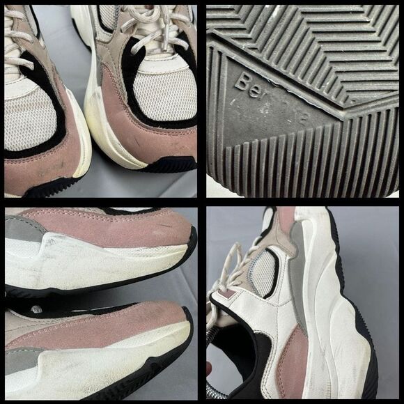 Bershka Womens Pink White Lace Up Platform Athletic Sneakers Track‎ EU39 / US8.5 - Picture 7 of 8